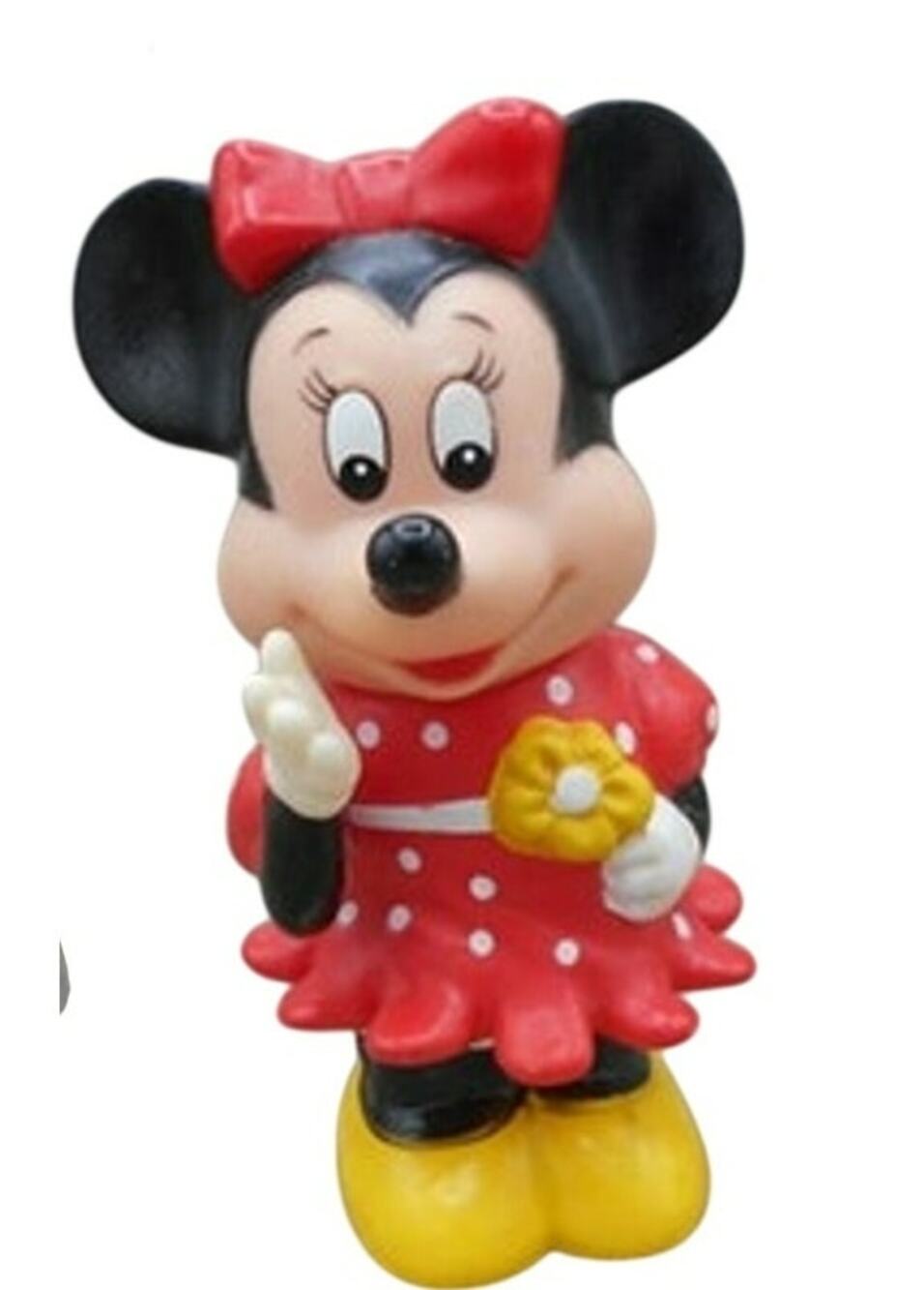 Vintage Minnie Mouse Hard Plastic Coin Bank w/Plug Retro 1980s China